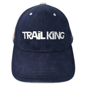 Trail King Strapback Hat Blue One Size Adjustable Embroidered Patriotic Cotton